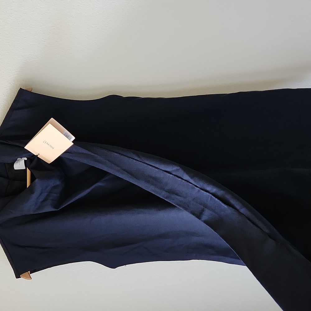 LA LIGNE Wool Cowl Neck Draped Tailored Shift Dress In Navy NWT Sz S made in USA - Picture 4 of 13